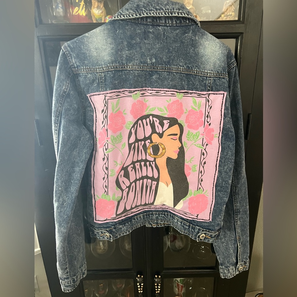 One of a kind Denim jacket- Large